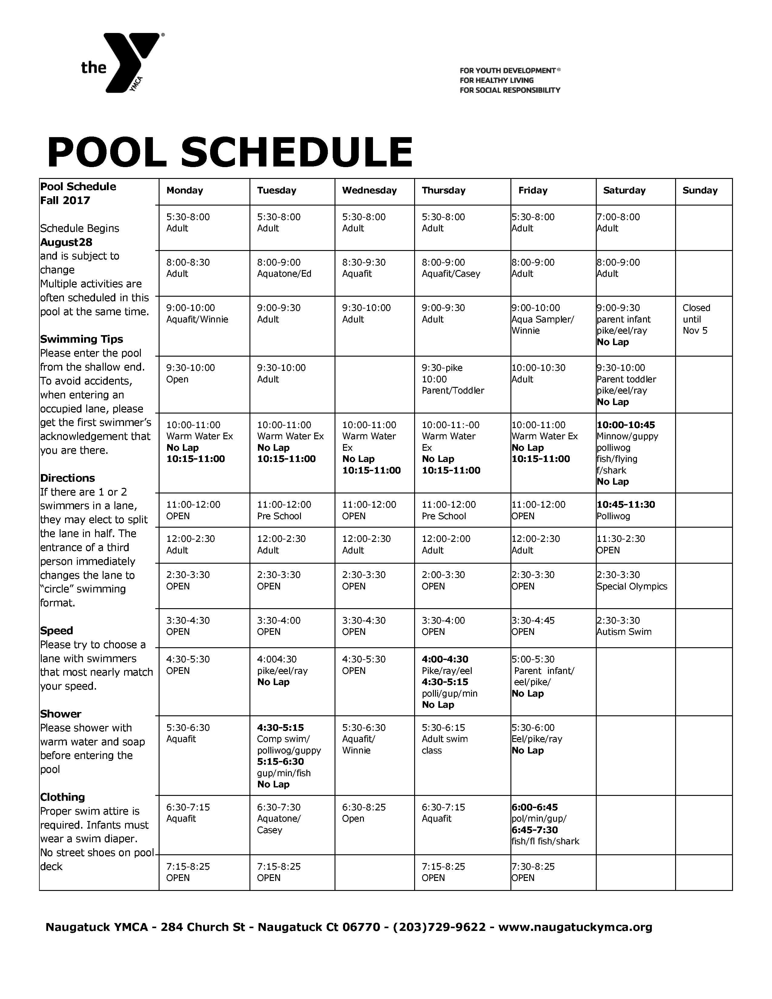 marysville pool schedule