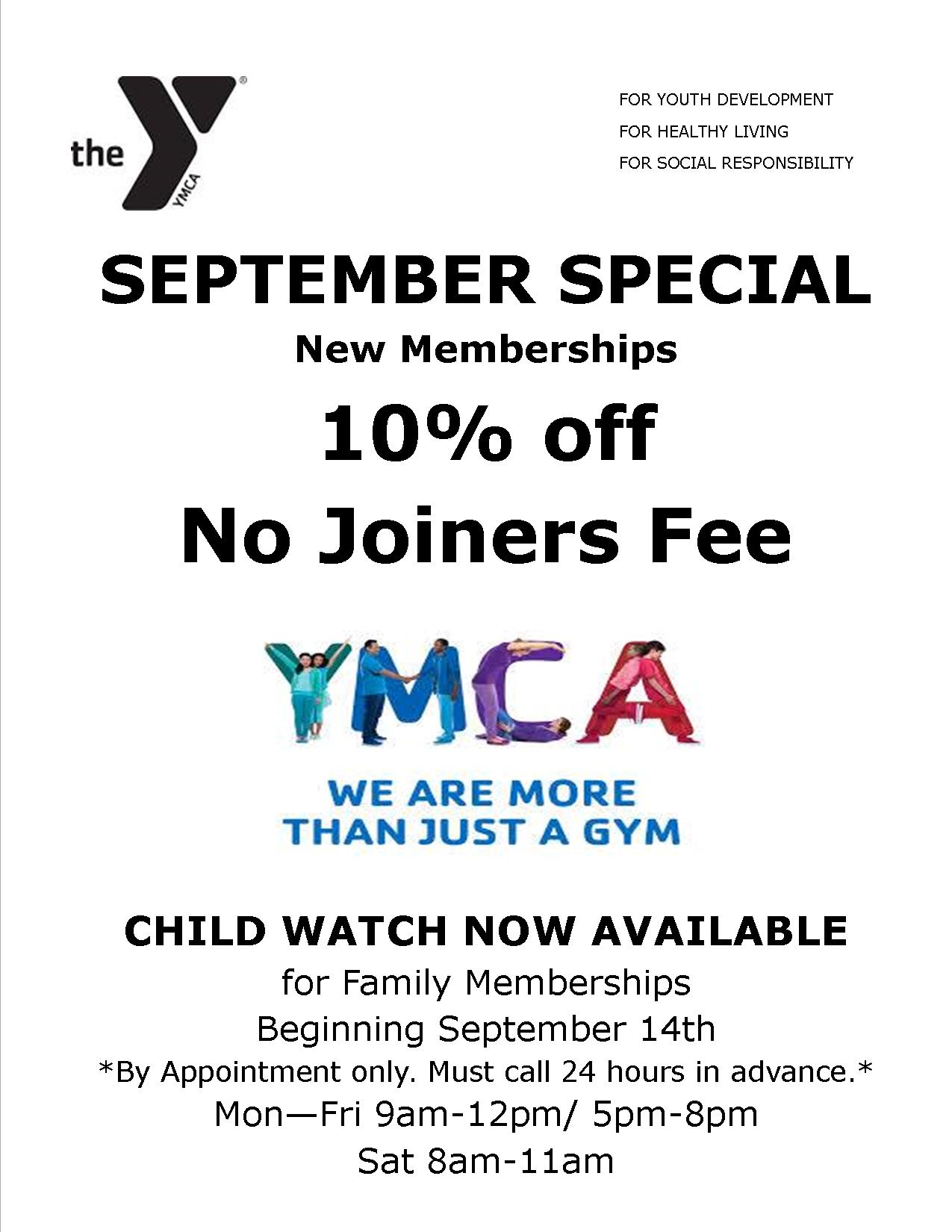 Fall Membership Special NAUGATUCK YMCA