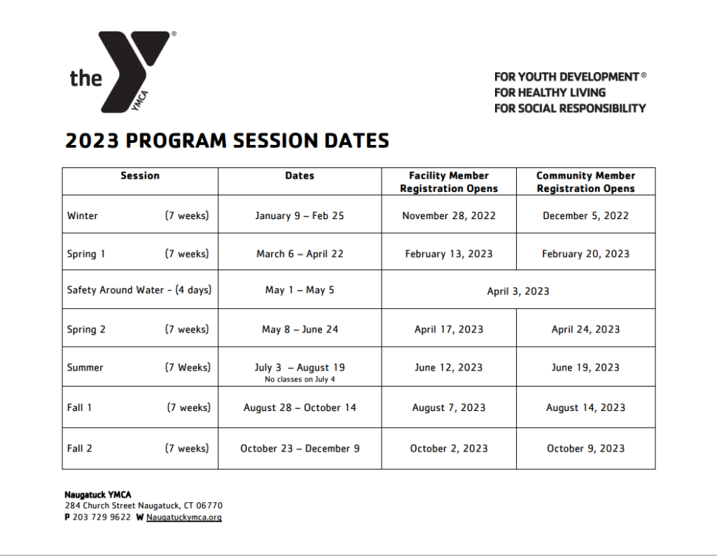 Pool Schedule and Rules – NAUGATUCK YMCA